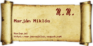 Marján Miklós névjegykártya