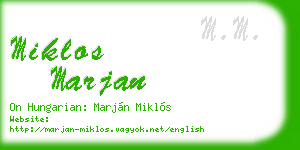 miklos marjan business card